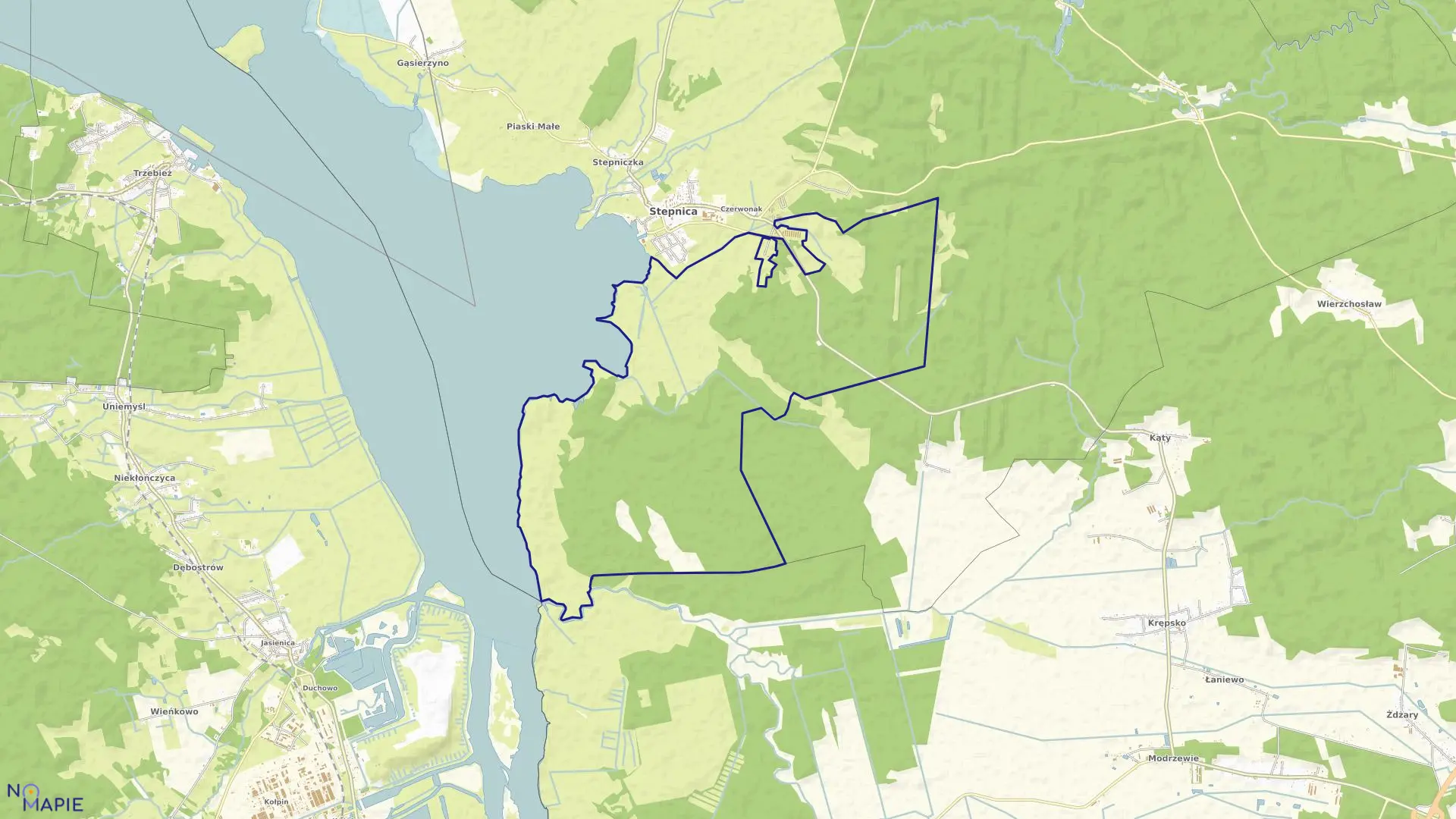 Mapa obrębu Bogusławie w gminie Stepnica