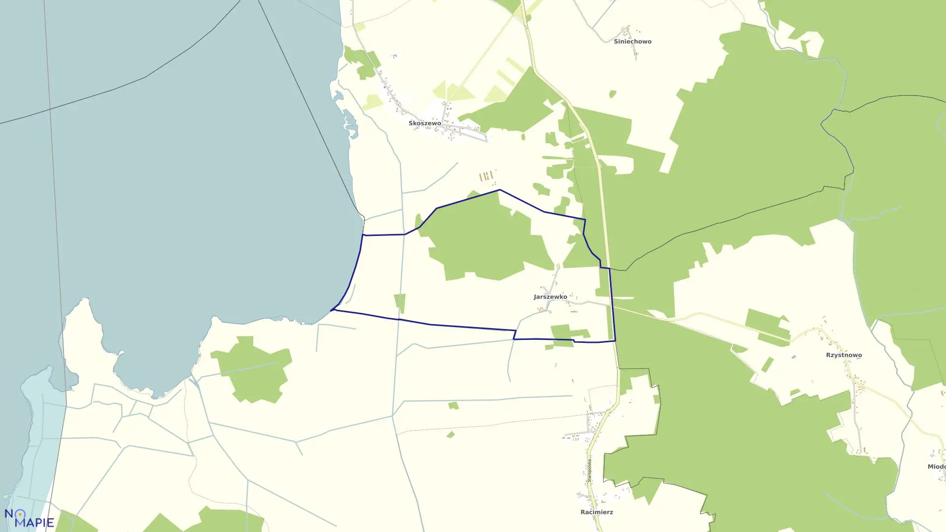 Mapa obrębu Jarszewko w gminie Stepnica