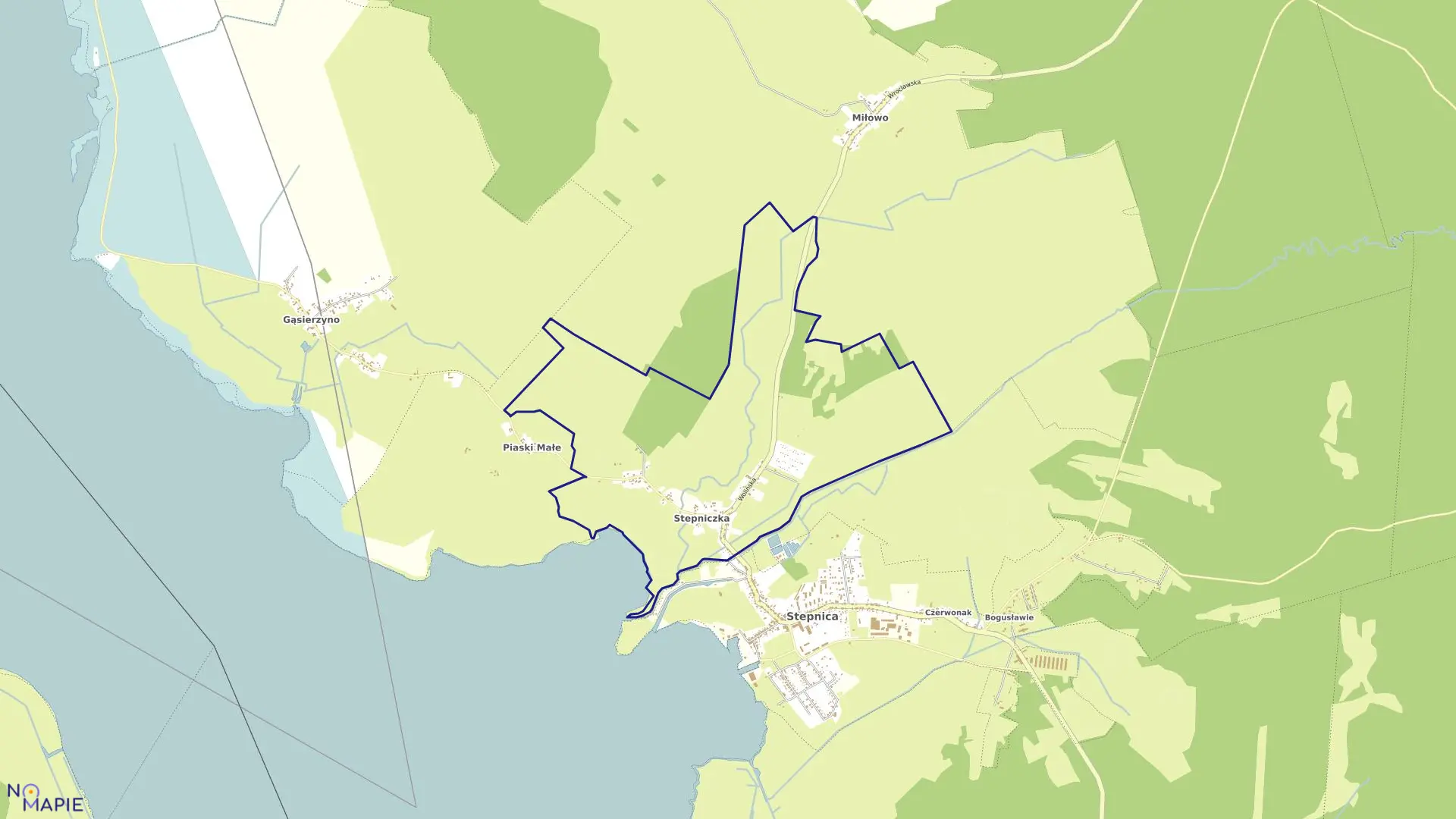Mapa obrębu Stepniczka w gminie Stepnica
